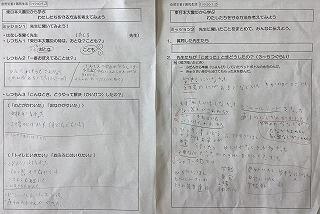 インタビューした内容を書き入れたワークシート