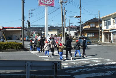 道路を横断して行きます。